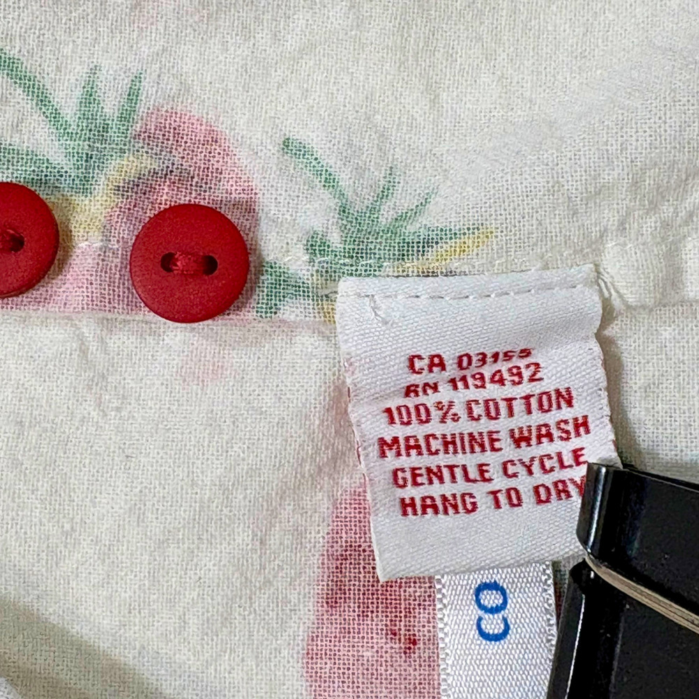 April Cornell Strawberry Porch Dress White Girls 3/4 Tie Sleeveless Summer Fruit - Picture 13 of 14